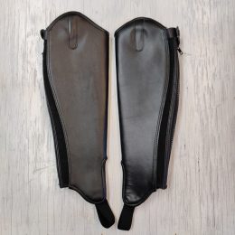 GHETTE IN PELLE DOPPIATA TG. M BLACK Ghette 
